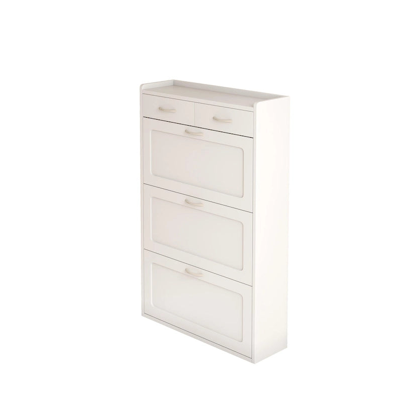 Three-Tier Flip-Down Shoe Storage Cabinet