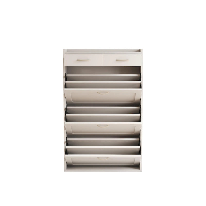 Three-Tier Flip-Down Shoe Storage Cabinet