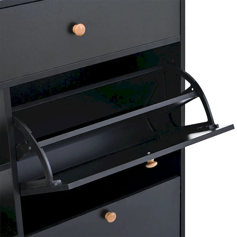 Multifunctional 2-Tier Shoe Storage Organizer with Drawers