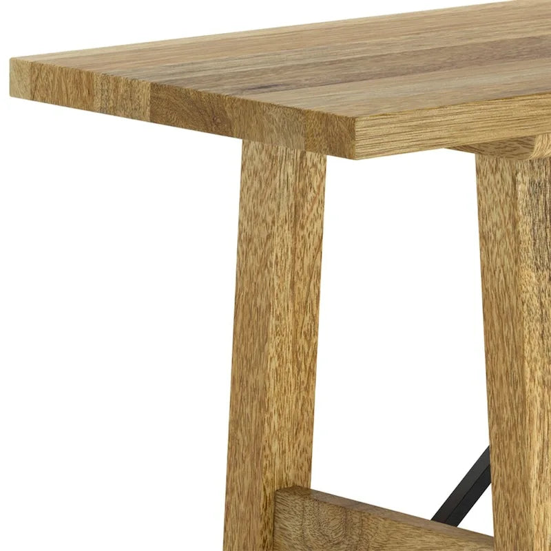 Panca industriale da 47 pollici in legno massello di mango con finitura naturale