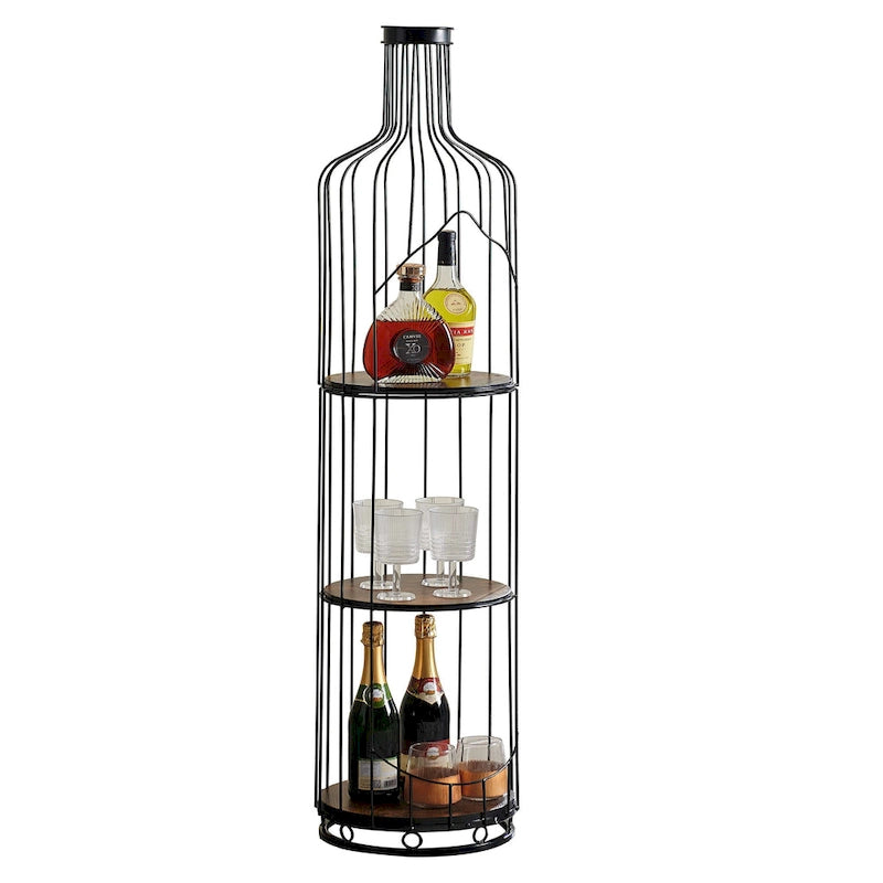 Eleganter Weinflaschen-förmiger Weinflaschenhalter mit Holzböden