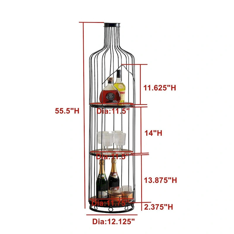 Eleganter Weinflaschen-förmiger Weinflaschenhalter mit Holzböden