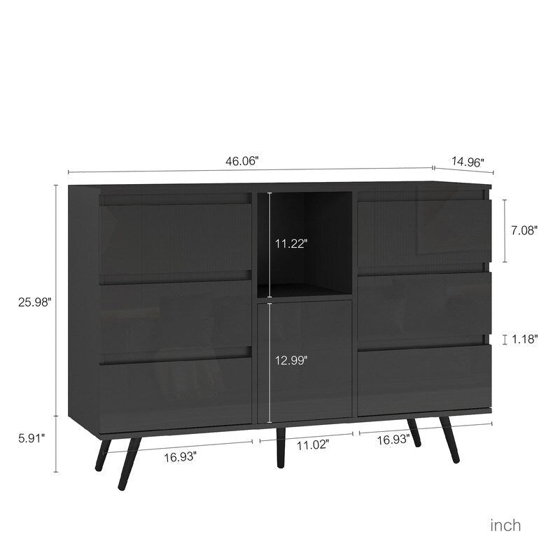 Sideboard-Buffetschrank mit farbwechselnder LED-Beleuchtung