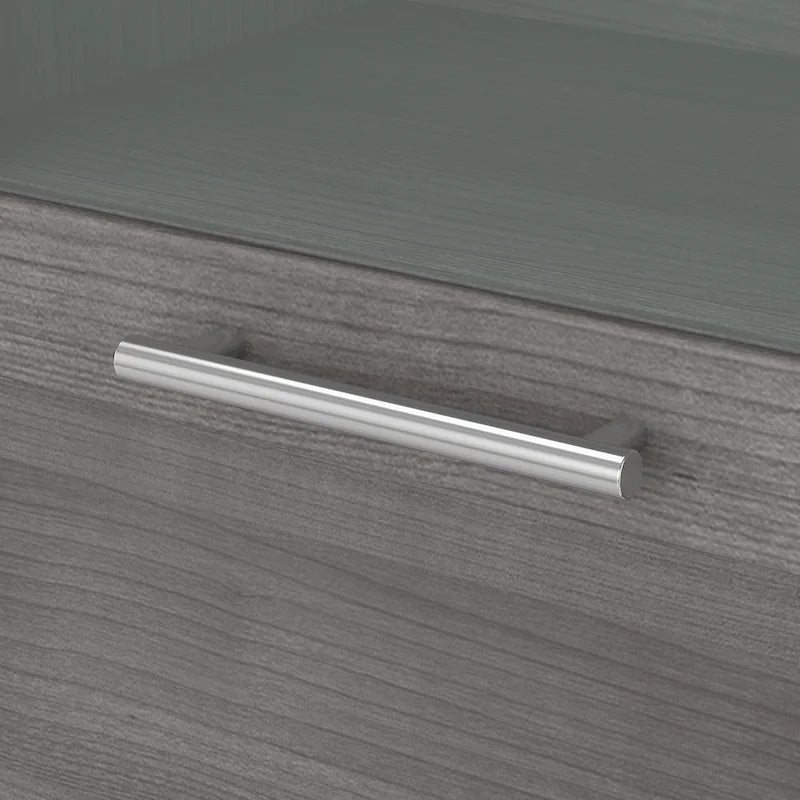 72-Inch Desk Hutch with Frosted Glass Doors