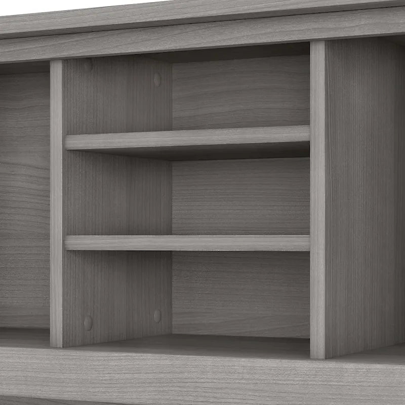 72-Inch Desk Hutch with Frosted Glass Doors