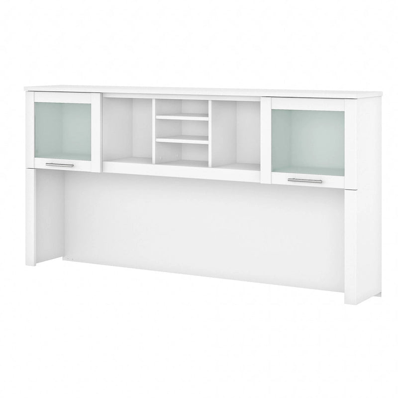 72-Inch Desk Hutch with Frosted Glass Doors