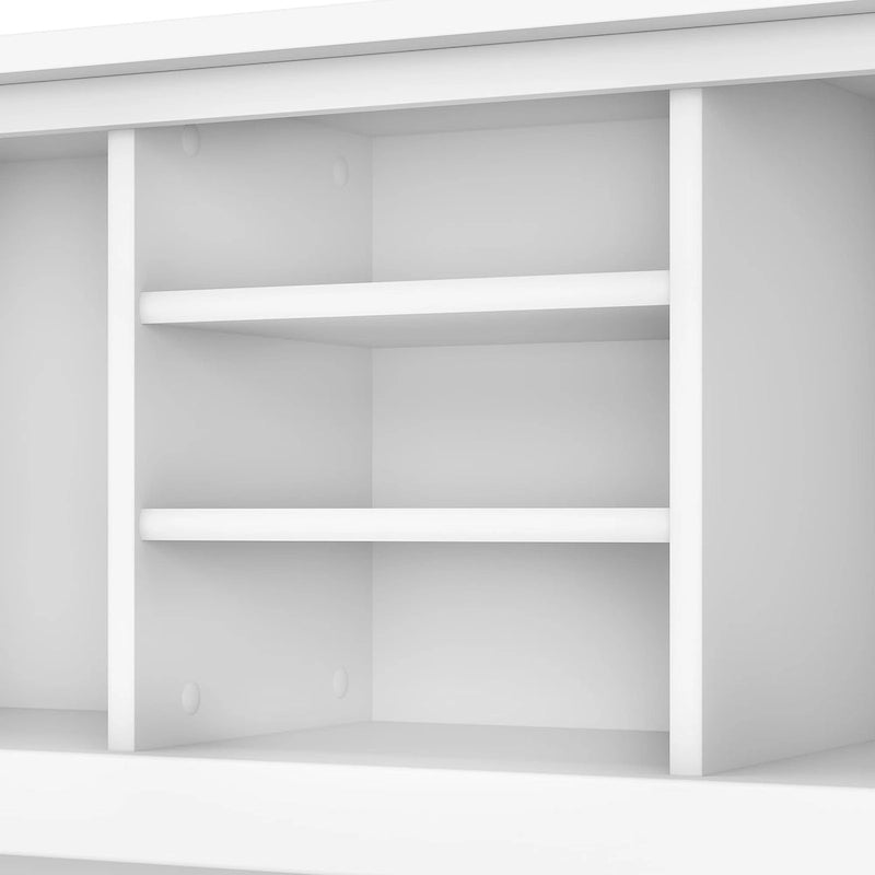 72-Inch Desk Hutch with Frosted Glass Doors
