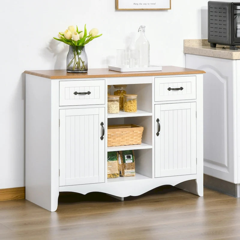 Accent Sideboard Storage Cabinet with Drawers and Adjustable Shelves