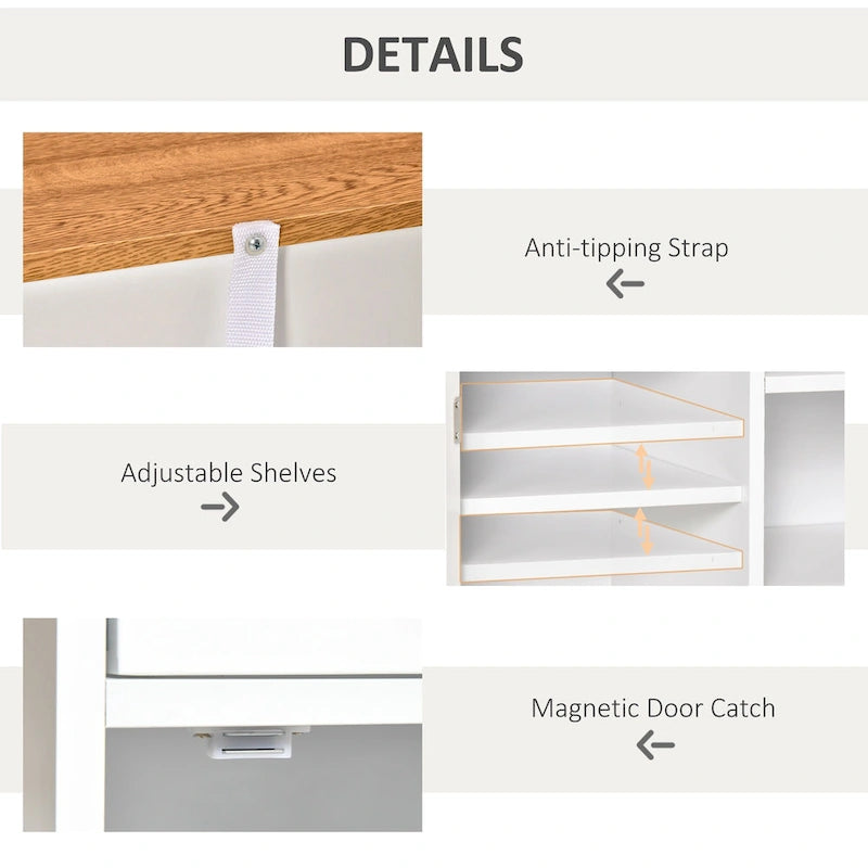 Accent Sideboard Storage Cabinet with Drawers and Adjustable Shelves