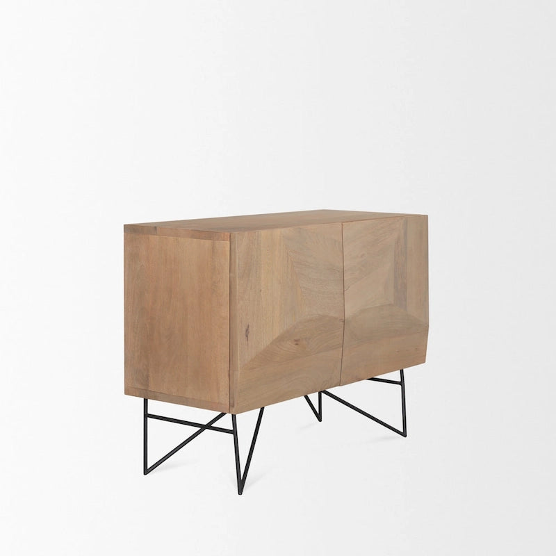 Mobiletto decorativo in legno a due ante con due ripiani
