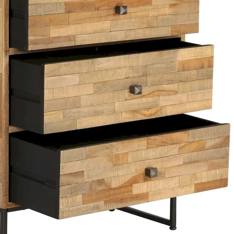 Dressoir van hergebruikt teakhout met drie laden