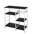 Kitchen Bakers Rack Utility Storage Shelf Microwave Stand 3-Tier Table For Spice Rack Organizer Workstation, Dark Brown