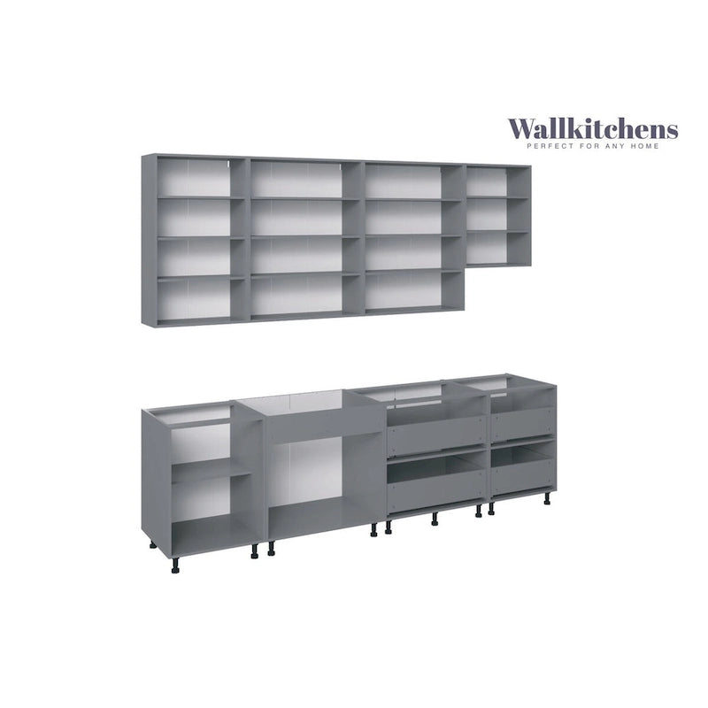 Modernes Hochglanz-Küchenschrank-Set - 114 x 24 Zoll
