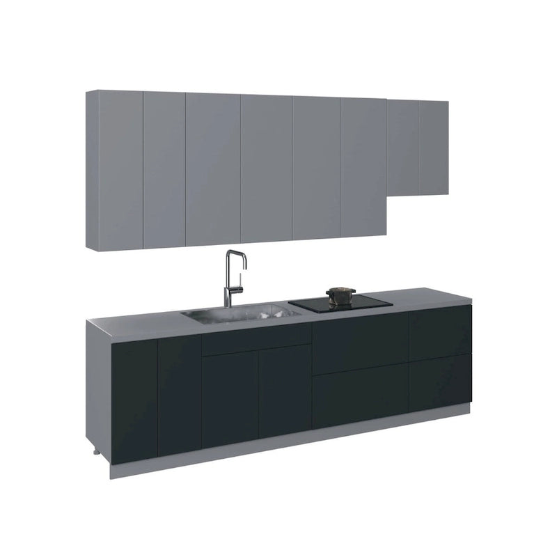 Conjunto de muebles de cocina modernos con acabado brillante - 114 x 24 pulgadas