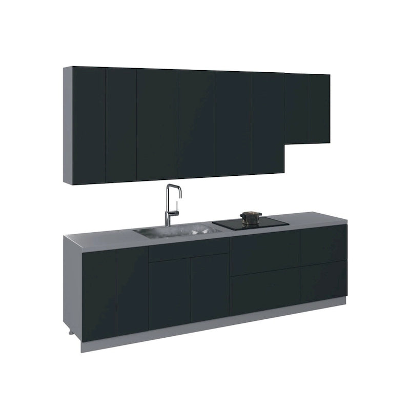Conjunto de muebles de cocina modernos con acabado brillante - 114 x 24 pulgadas