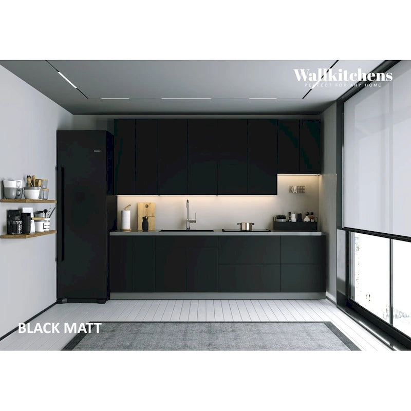 Conjunto de muebles de cocina modernos con acabado brillante - 114 x 24 pulgadas