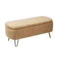 Storage Ottoman Bench with Gold Legs