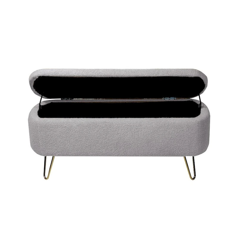 Storage Ottoman Bench with Gold Legs