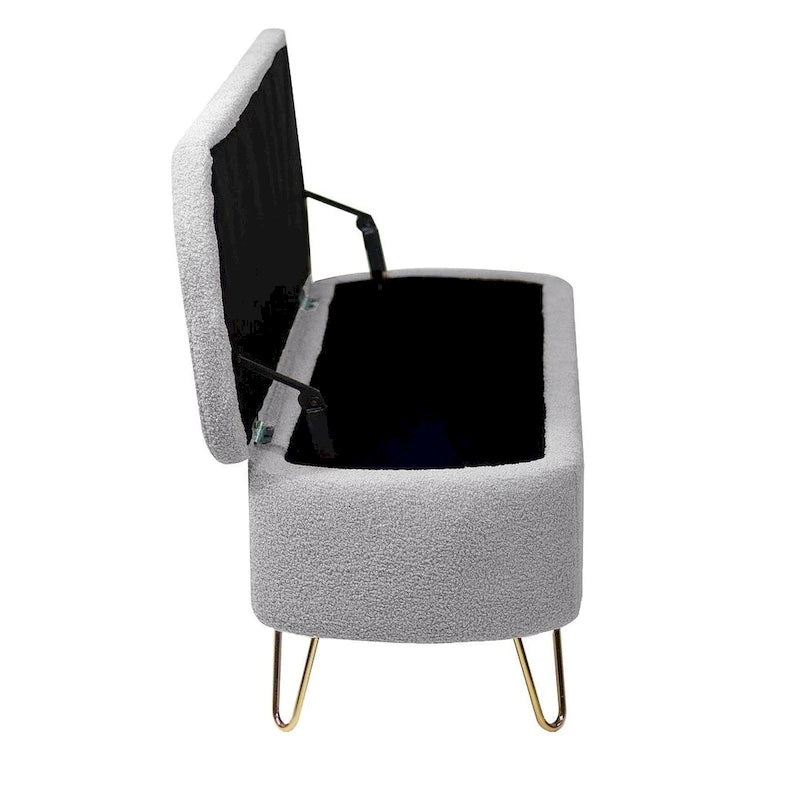 Storage Ottoman Bench with Gold Legs