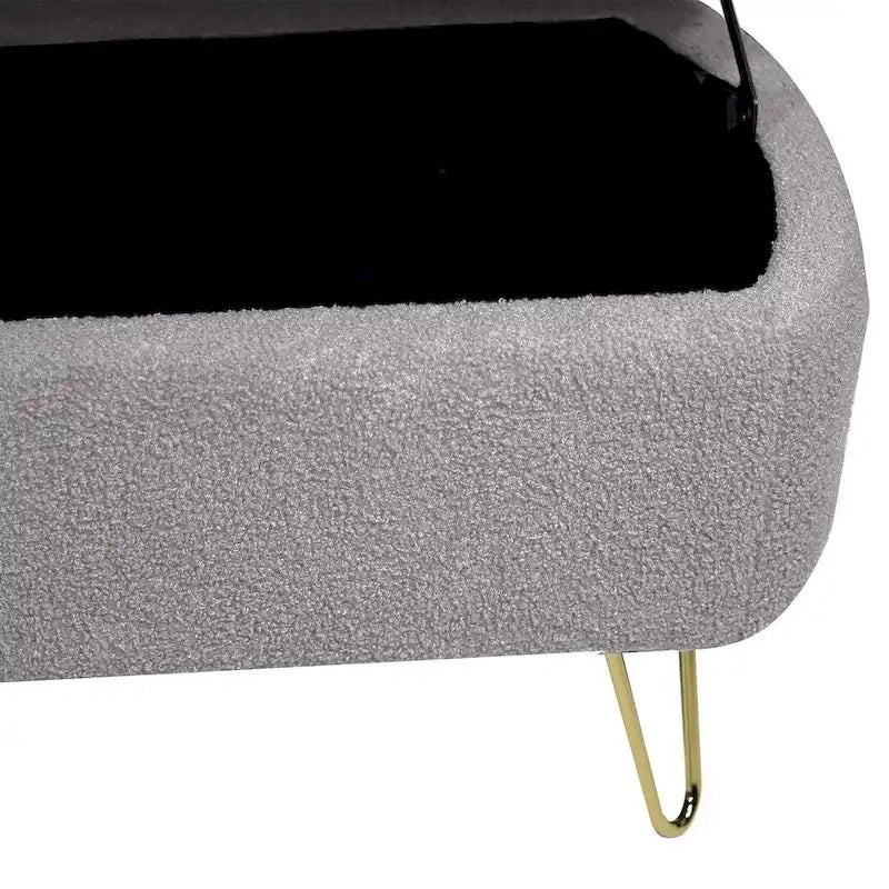 Storage Ottoman Bench with Gold Legs