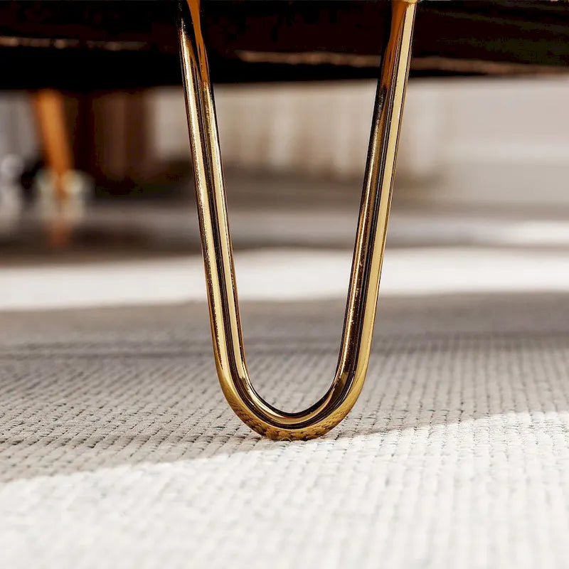 Storage Ottoman Bench with Gold Legs