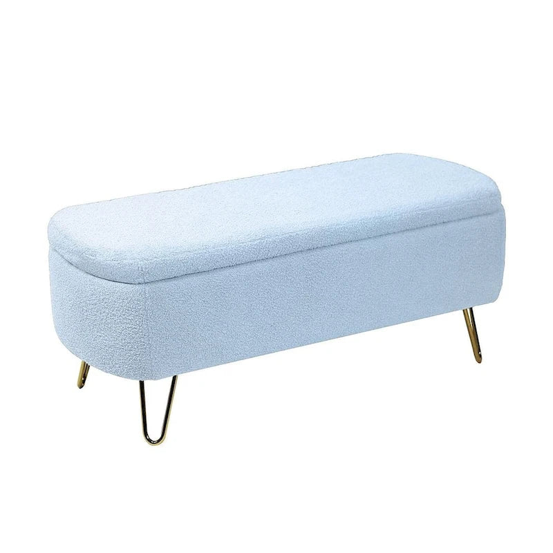 Storage Ottoman Bench with Gold Legs