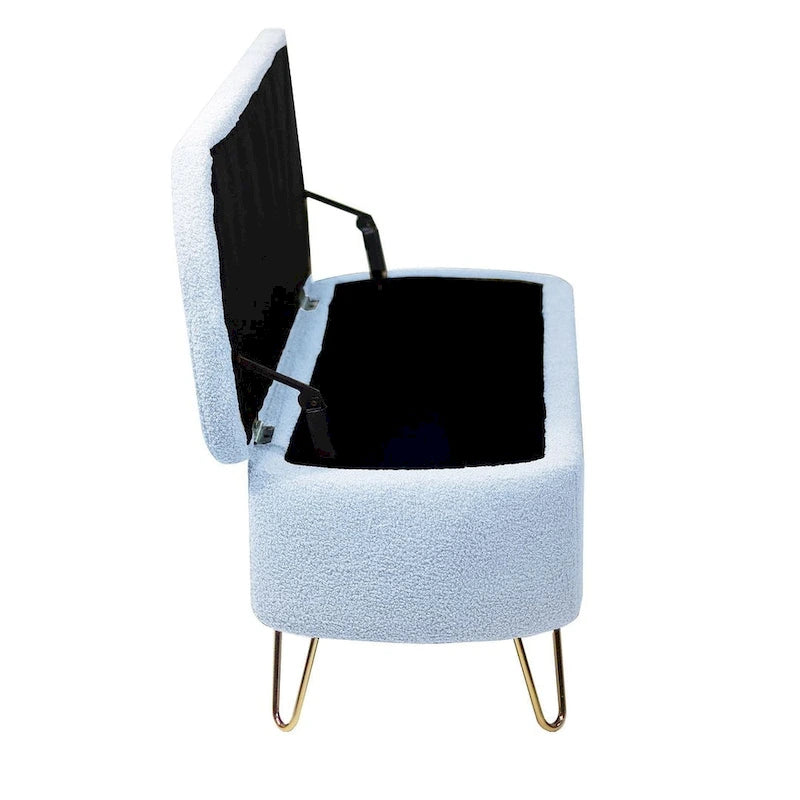 Storage Ottoman Bench with Gold Legs