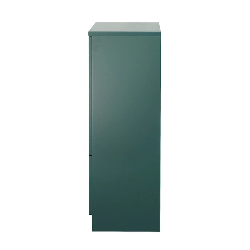 Moderne houten opbergkast met twee glazen deuren