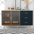 Mueble aparador buffet moderno con patas metálicas doradas