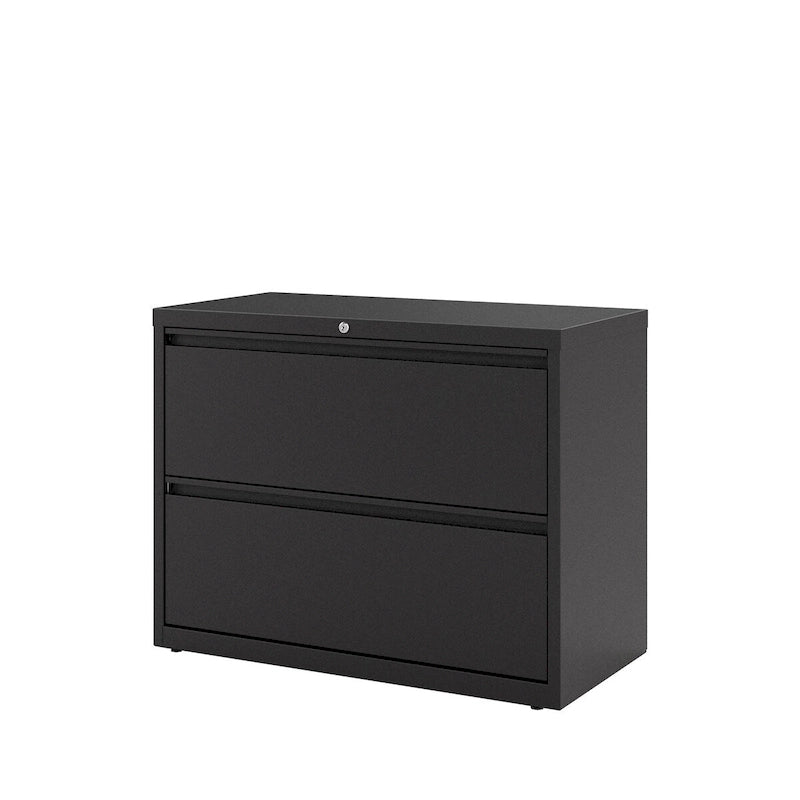 36-Inch Two-Drawer Metal Lateral File Cabinet with Matte Finish