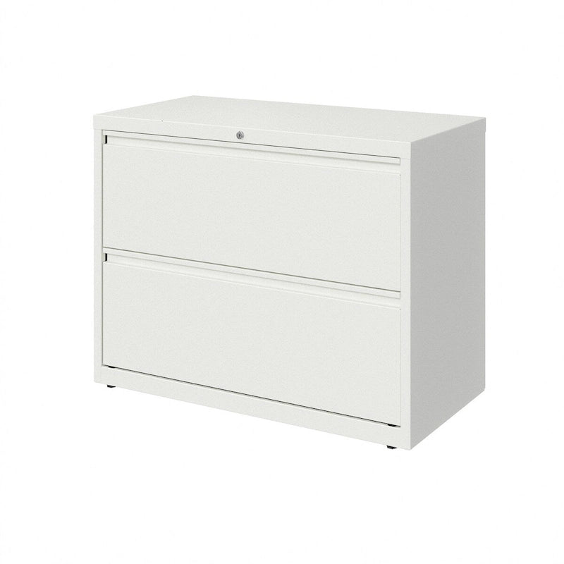 36-Inch Two-Drawer Metal Lateral File Cabinet with Matte Finish