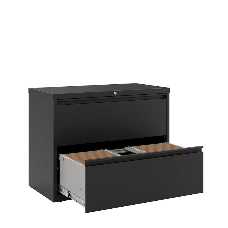 36-Inch Two-Drawer Metal Lateral File Cabinet with Matte Finish