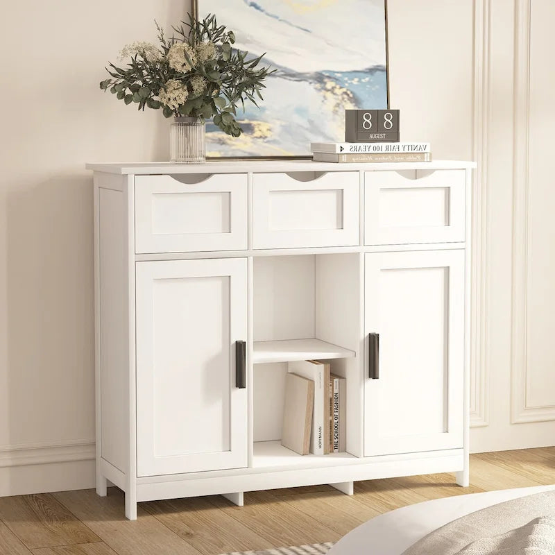 35.4 Wide Three-Drawer Sideboard Buffet Cabinet