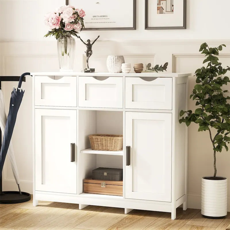 35.4 Wide Three-Drawer Sideboard Buffet Cabinet