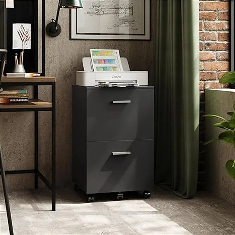 Two-Drawer Rolling File Cabinet