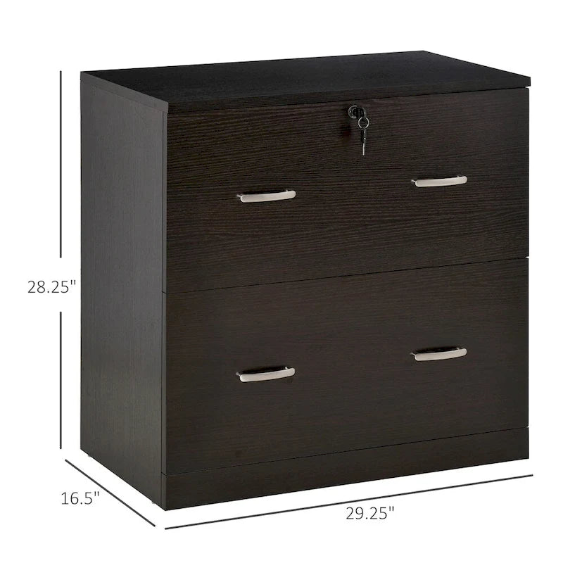Two-Drawer Filing Cabinet with Lock and Keys