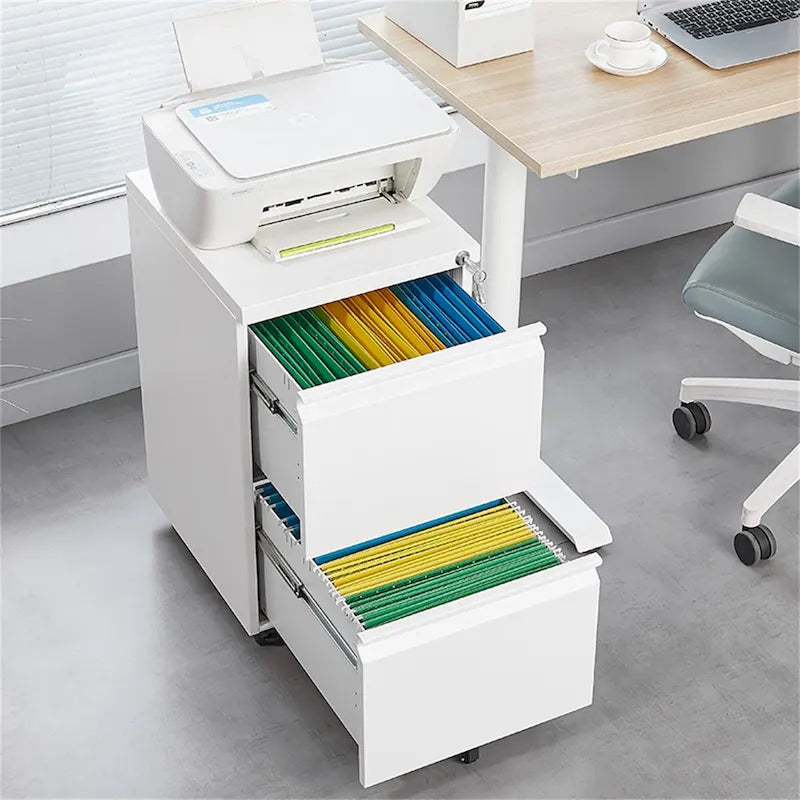 Two-Drawer Lockable Metal Rolling File Cabinet