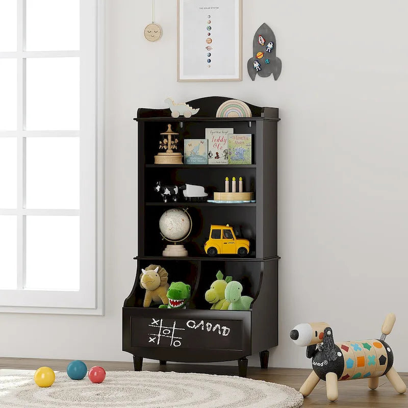 Estantería para libros y mueble para guardar juguetes con estantes abiertos, para niños