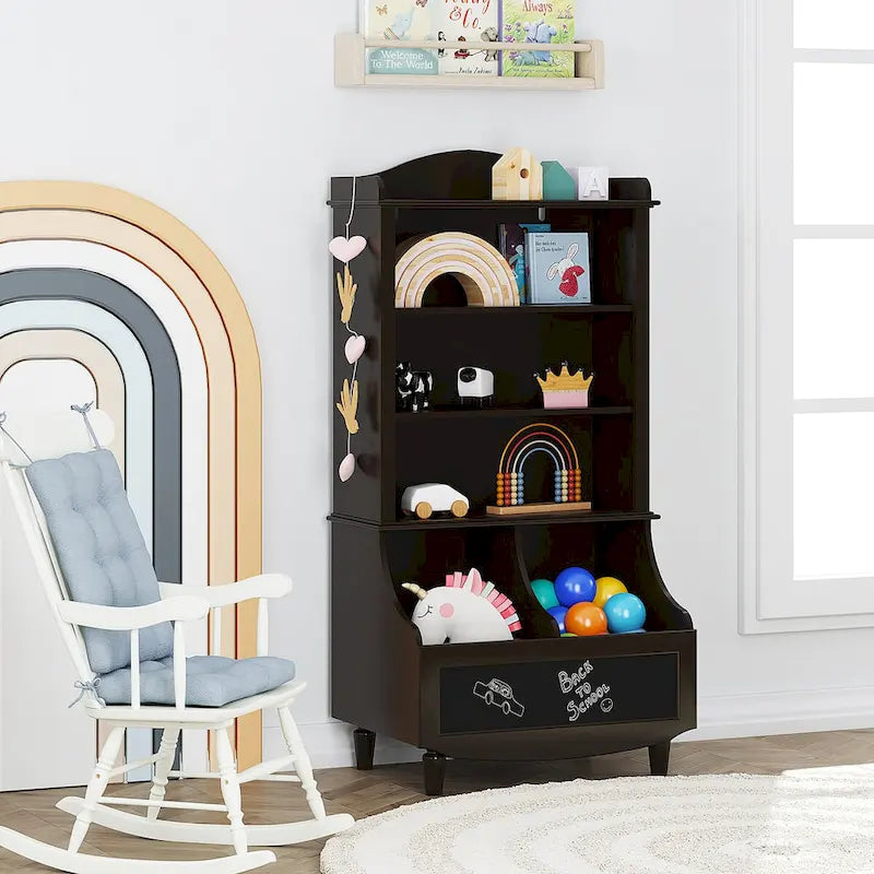 Estantería para libros y mueble para guardar juguetes con estantes abiertos, para niños