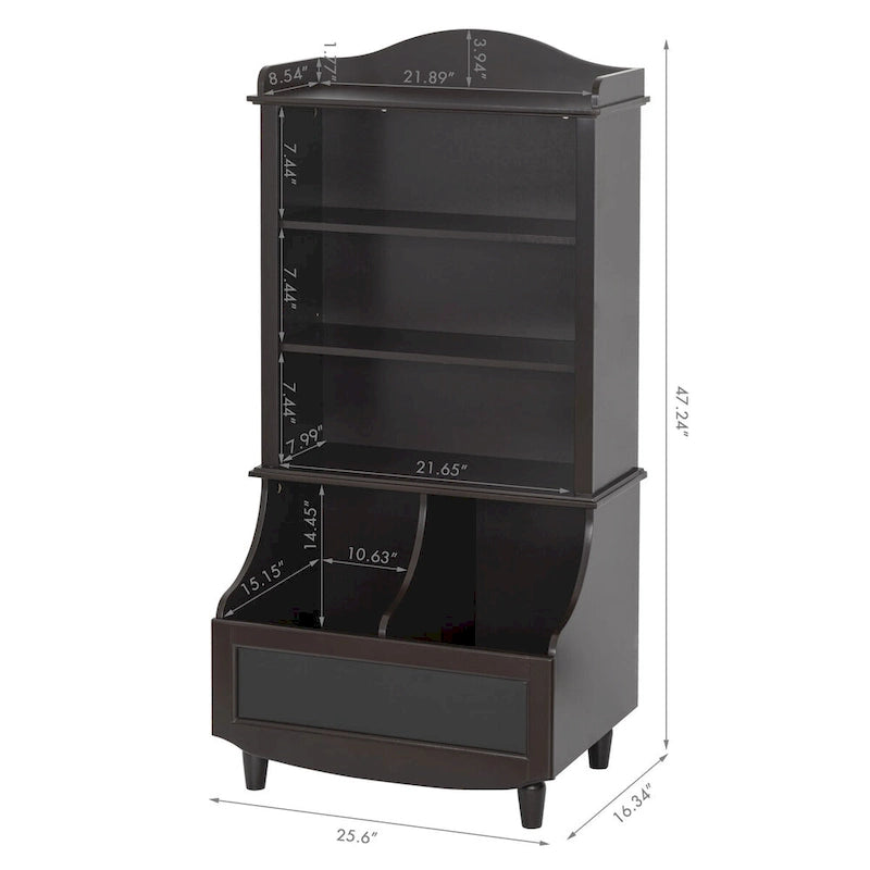 Estantería para libros y mueble para guardar juguetes con estantes abiertos, para niños