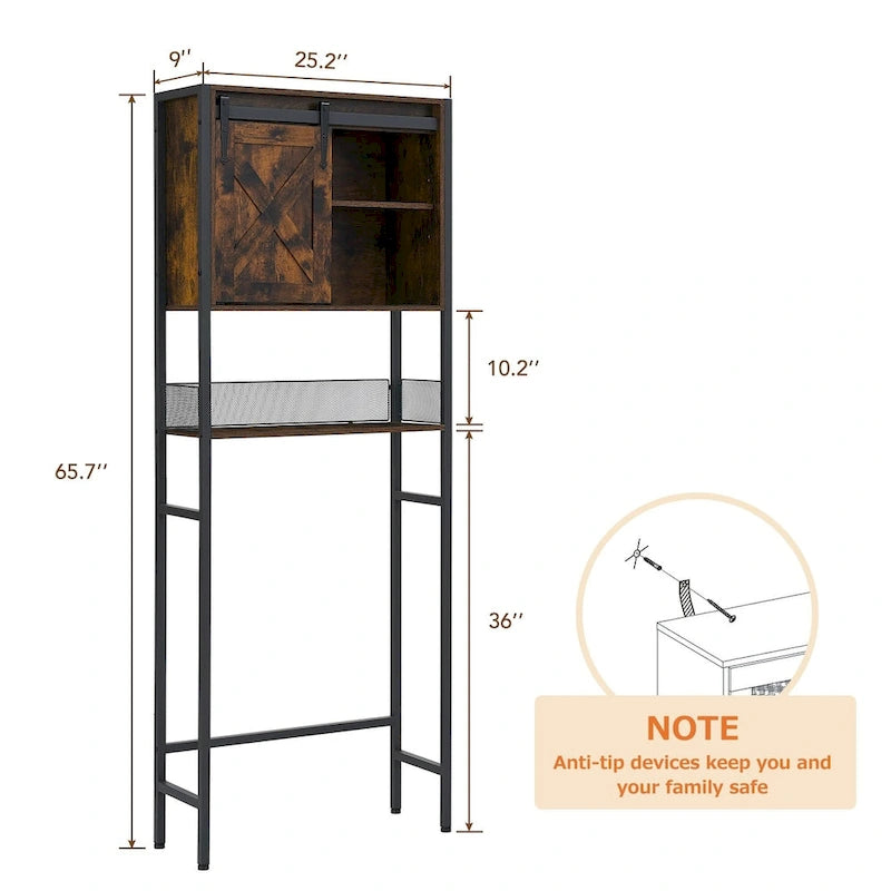 Over-the-Toilet Storage Cabinet with Sliding Door