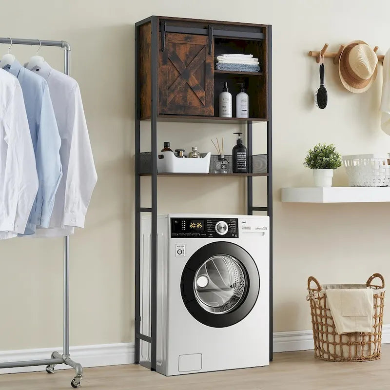 Mueble de almacenamiento sobre el inodoro con puerta corrediza